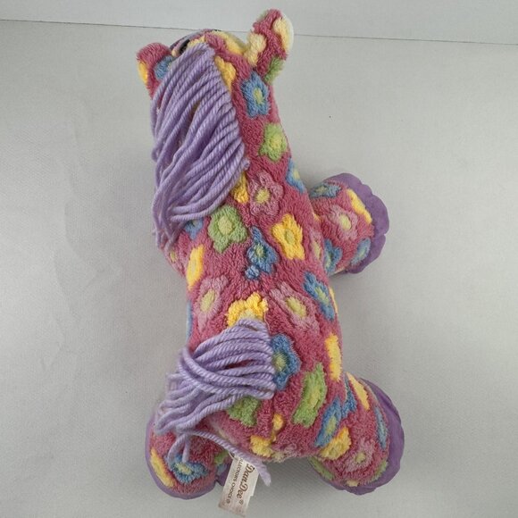 Dan Dee Collectors Choice Plush Horse 14" Pink Floral Pattern Purple Hooves Soft - Picture 5 of 11